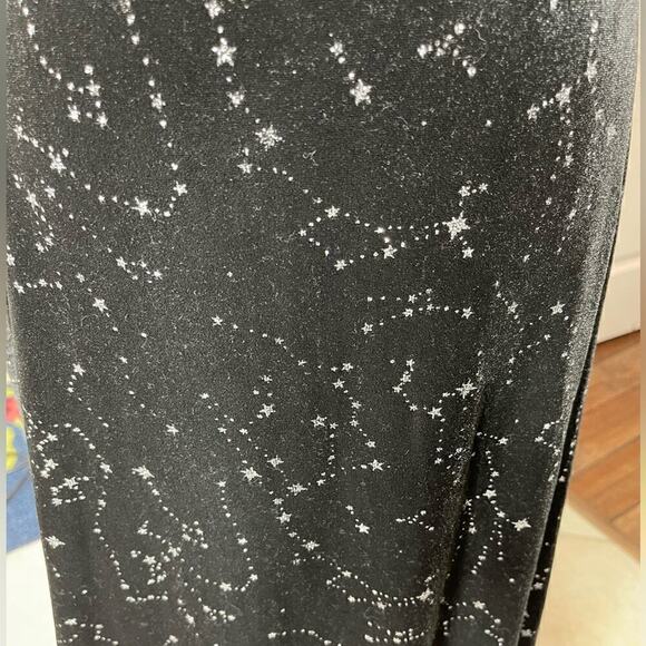 Zapaka Black Star Print Wrap Maxi Dress Sparkly Celestial Size 6 - Picture 16 of 16